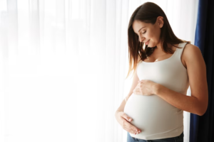 a pregnant women undergoing ayurvedic pregnancy care